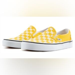 Vans Classic Slip-On Men's Yellow Checkerboard Cyber Shoes VN0A33TB42Z
